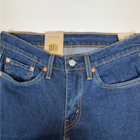 Levi's 514 Straight Fit Navy Blue Dark Wash Jeans 28x30 - Picture 2 of 6